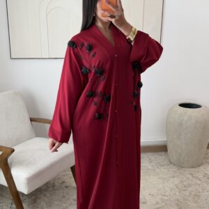 3D Floral Abaya