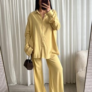 Twinset met blousekraag